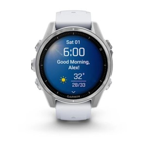 Garmin Fenix 8 - 43 mm AMOLED Gümüş Beyaz Taşlı Silikon... 2